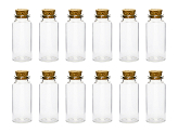 Glass bottles with cork plug, 7.5cm (1 pkt / 12 pc.)