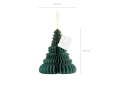 Boule de papier nid d'abeille pour l'arbre de Noël, vert bouteille, 20cm