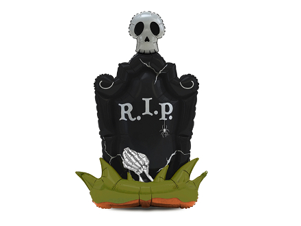 Foil Standing Balloon Tombstone XXL, 74.5x121.5 cm, black