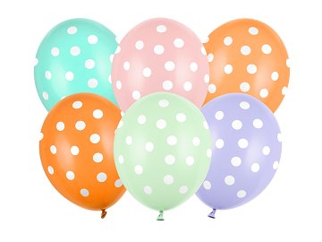 Balloons 30 cm, Dots, mix (1 pkt / 50 pc.)