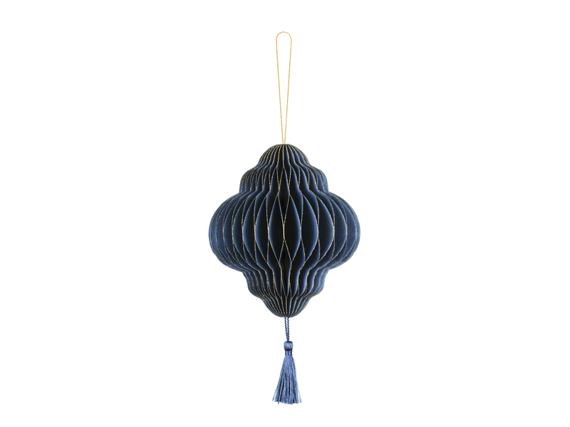 Julornament – Lykta – marinblå – 15 cm
