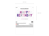 Balon foliowy Happy Birthday, 340x35cm, mix