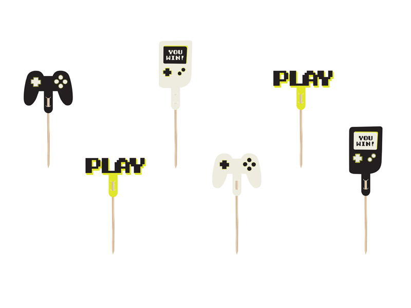 Tårttoppers – Gamer – mix – 10.5 cm – 6-pack