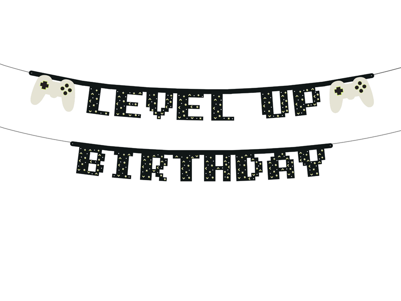 Flaggbanner – Level Up – mix – 2.5 m