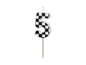 Bougie d'anniversaire Chiffre 5, 5.5 cm, noir