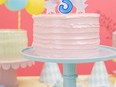 Bougie d'anniversaire Chiffre 3, bleu, 7 cm