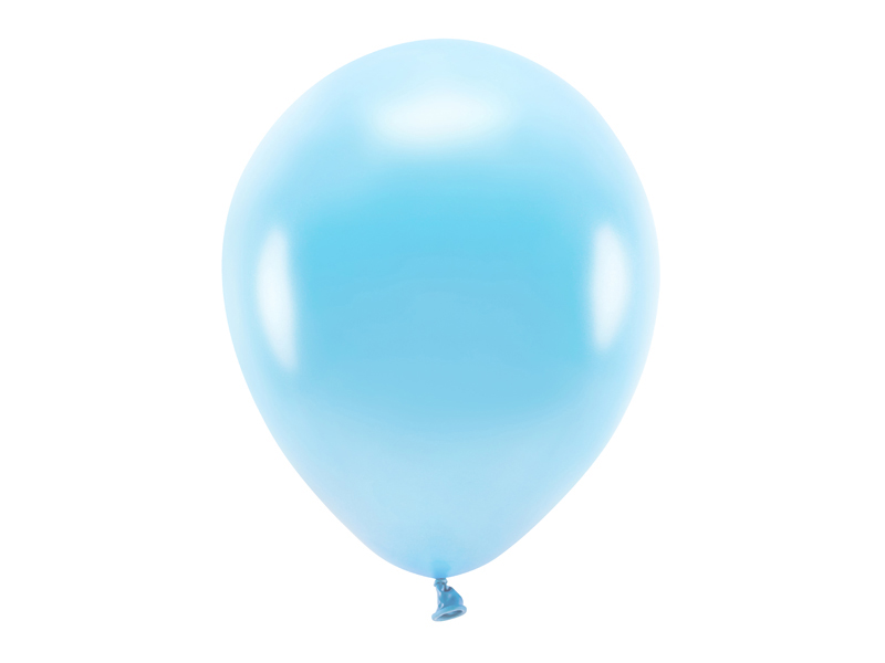 Latexballong ECO – metallisk – ljusblå – 30 cm – 10-pack