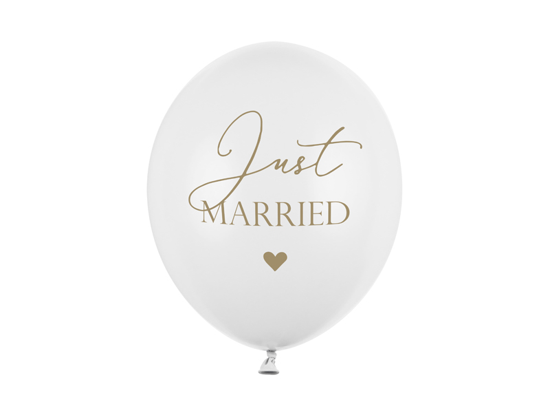 Latexballong – Just Married – pastell – vit – 30 cm