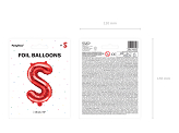 Foil Balloon Letter ''S'', 35cm, red