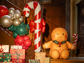 Balon foliowy Cukrowa laska z kokardą, 70x131,5 cm, beżowo-czerwona