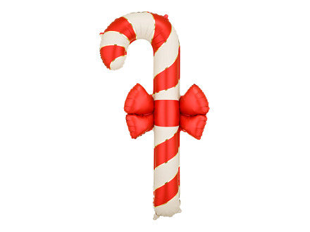 Balon foliowy Cukrowa laska z kokardą, 70x131,5 cm, beżowo-...