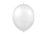 Balony 12'' z łącznikiem, Pastel biały (1 op. / 100 szt.)