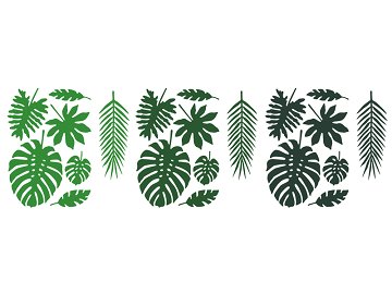 Decorations Aloha - Tropical leaves, mix (1 pkt / 21 pc.)