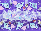 Paper cups Narwhal, mix, 220ml (1 pkt / 6 pc.)