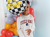 Foil balloon Checkered flag Happy Birthday, 45 cm, mix