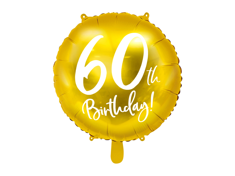 Folieballong – 60-årsdag – guld – 45 cm