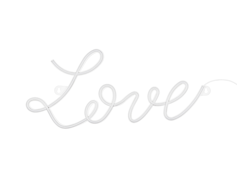 LED-neonskylt – Love – vit – 61x27 cm