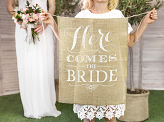 Bannière de passage de la mariée - Here comes the bride, 41x51cm