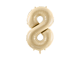 Ballon Mylar Chiffre ''8'', 72cm, beige