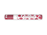 Canon à confettis avec pétales de rose, rouge foncé, 40cm