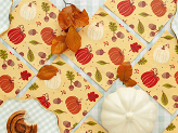 Napkins Pumpkins and acorns, 33x33 cm, orange (1 pkt / 20 pc.)