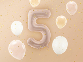 Ballon en aluminium Chiffre ''5'', 72cm, beige foncé