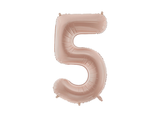 Balon foliowy Cyfra ''5'', 72cm, ciemny beż