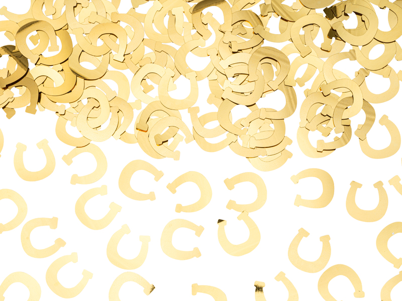 Konfetti – Hästskor – guld – 15g