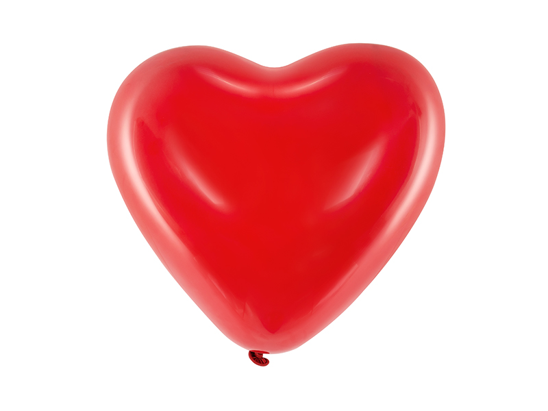 Latexballong – Hjärtan – pastell – röd – 25 cm