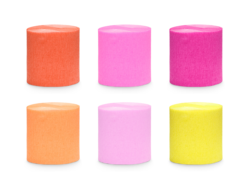 Kräppappersserpentin – sommarfärger – 5 cm – 6-pack