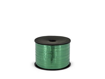Wstążka plastikowa metalizowana 5mm/90m, ciemnozielony