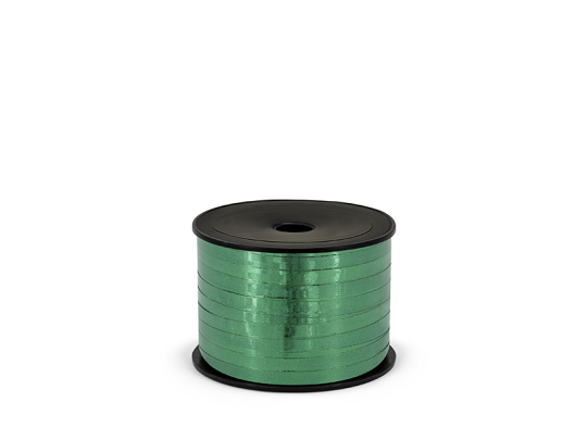 Wstążka plastikowa metalizowana 5mm/90m, ciemnozielony