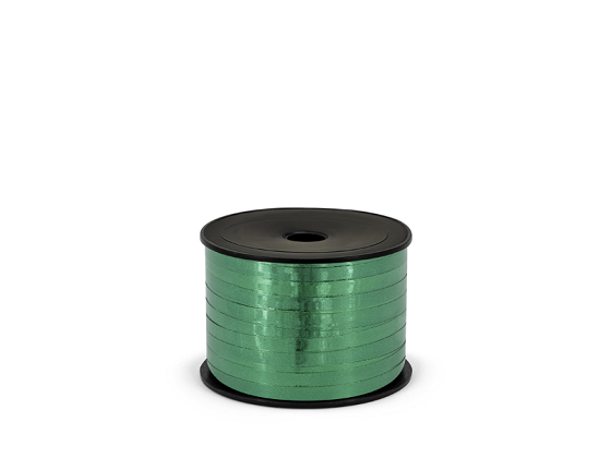 Wstążka plastikowa metalizowana 5mm/90m, ciemnozielony