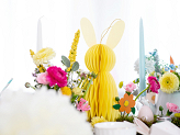 Paper decoration honeycomb Bunny, yellow, 30 cm