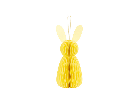 Papier-Dekoration honeycomb Kaninchen, gelb, 30 cm