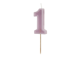 Birthday candle Number 1, violet, 6 cm