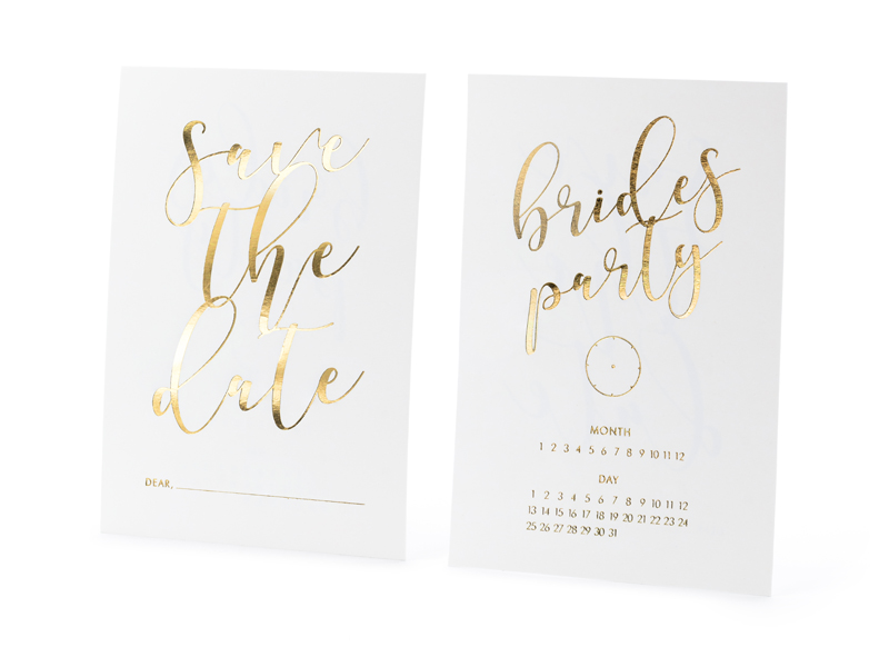 Inbjudningskort – guld – 10-pack