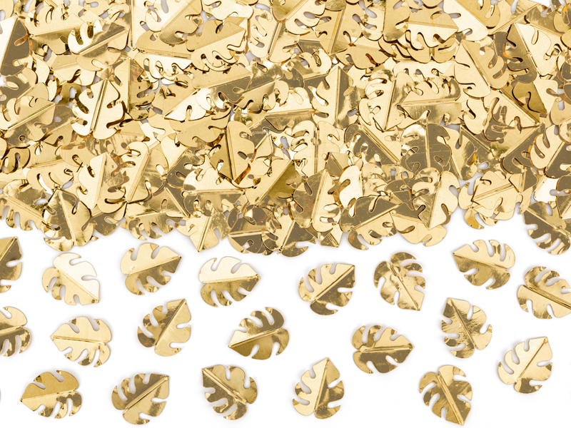 Konfetti – Löv – metallisk – guld – 15g