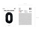 Folien-Luftballon Ziffer ''0'', 86cm, in Schwarz