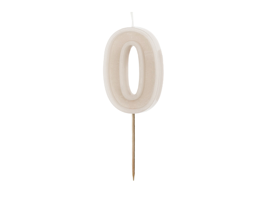 Birthday candle Number 0, warm grey, 6 cm