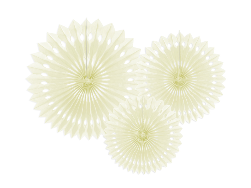 Silkespappersrosett – ECO – ljus kräm – 30 cm – 3-pack