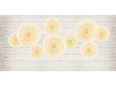 Rosettes décoratives, crème clair, 20-30cm (1 pqt. / 3 pc.)