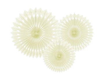 Rosettes décoratives, crème clair, 20-30cm (1 pqt. / 3 pc.)