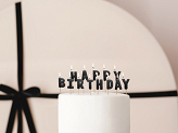 Happy Birthday birthday candles, 2.5 cm, black (1 pkt / 13 pc.)