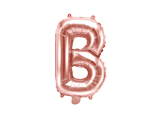 Balon foliowy Litera ''B'', 35cm, różowe złoto