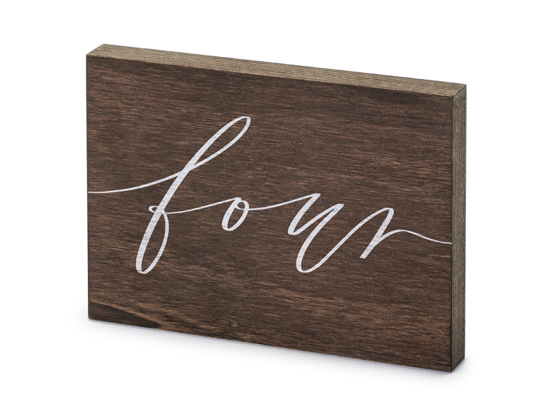 Bordsnummer trä – 4 – 18x12.5 cm