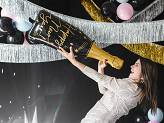 Ballon en aluminium Bouteille Happy New Year, 39,5x98 cm, mélange de couleurs