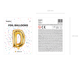 Folienballon Buchstabe ''D'', 35cm, gold