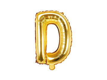 Balon foliowy Litera ''D'', 35cm, złoty