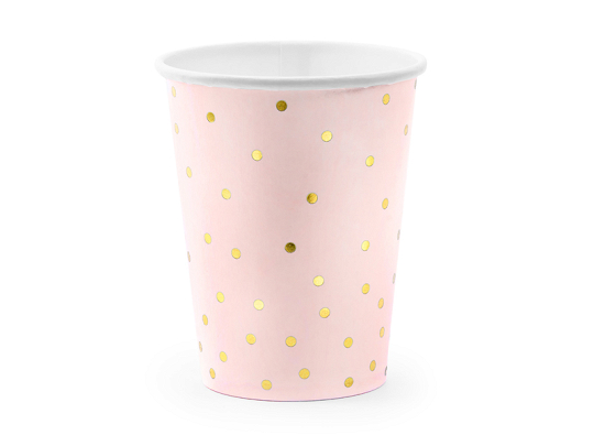 Cups Polka Dots, light pink, 260 ml (1 pkt / 6 pc.)